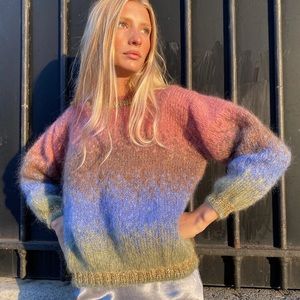 Rose Carmine Tie Dye Mohair Sweater 